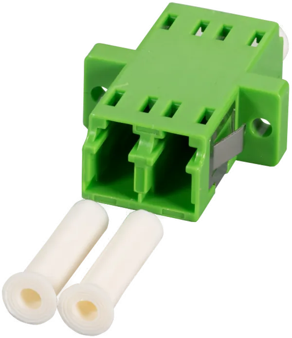 LWL-Kupplung,LC(APC)-Buchse/LC(APC)-Buchse,  9/125u Singlemode, duplex, PVC, Keramikhülse