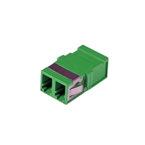 LWL-Kupplung,LC(APC)-Buchse/LC(APC)-Buchse, 9/125u Singlemode, duplex, PVC, grün, ohne Flansch