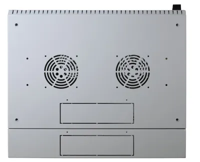 Armoire murale EFB 19" pivotante en deux parties gris clair RAL7035 avec grilles d'aération et découpes inférieures pour