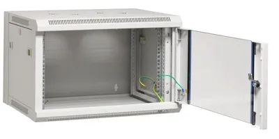 Серверный шкаф EFB 19" для настенного монтажа 12U глубиной 600 мм, открытая стеклянная дверь, пустой корпус с монтажными