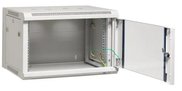 Wandgehäuse 19", 21HE, 1-teilig, T600/H1040/B570mm, Lichtgrau, Flat Pack