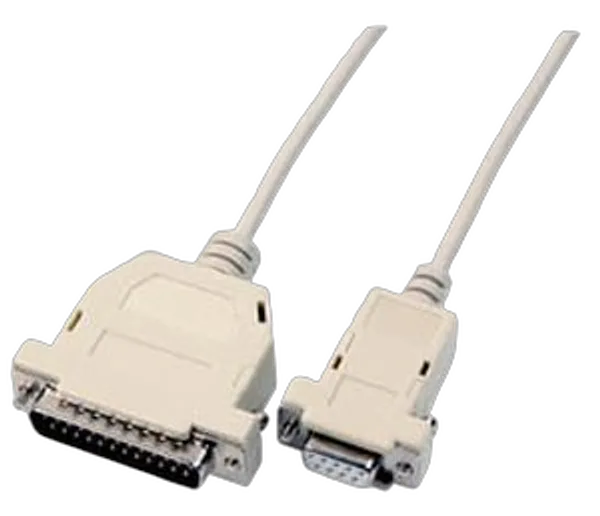 Kabel seriell DB25pol=>DB9pol St/Bu,  5m