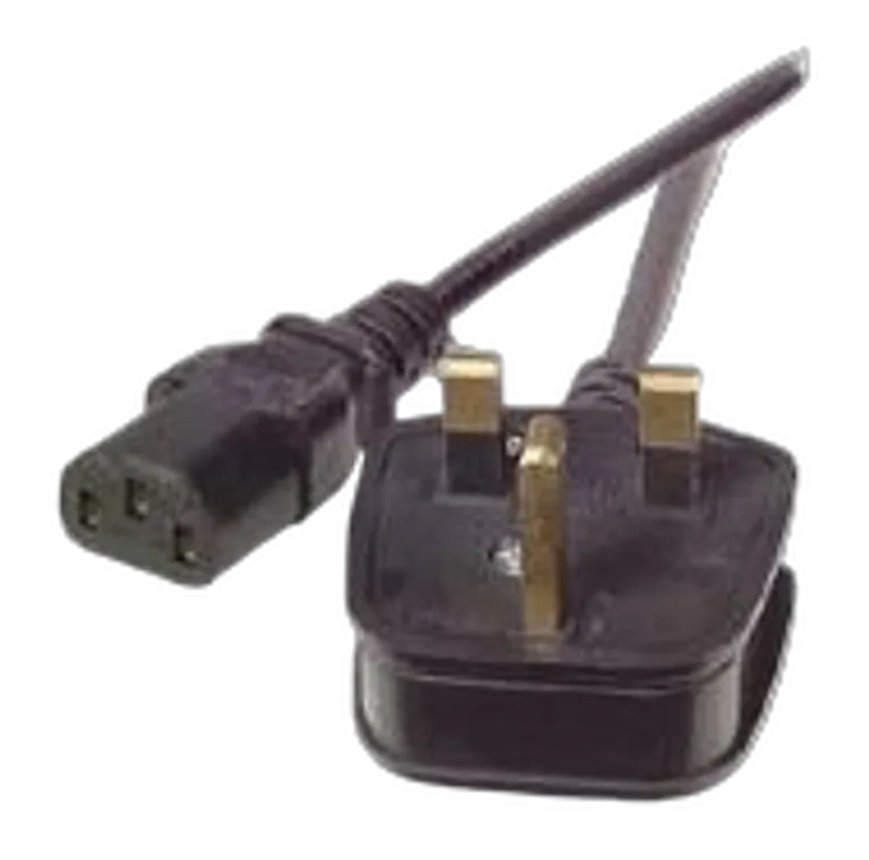 EFB Netzleitung UK BS1363A-C13 180°,schwarz,3m,3x1.00mm