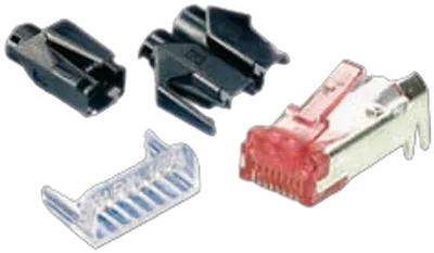 TP-Stecker STP Hirose, CAT6(TM21),100-PACK, incl.Knickschutz, G