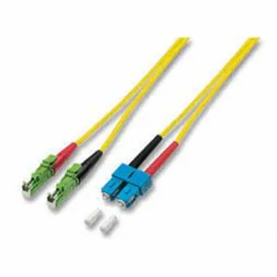 LWL-2-Faser-Patchk.  5mtr.SC-E2000(APC8Grad Schrägs), 9/125um, OS2, G657A, AD=3mm, Schrägschliff