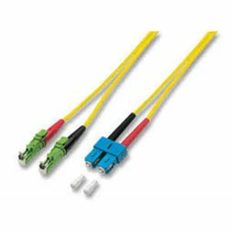 LWL-2-Faser-Patchk.  5mtr.SC-E2000(APC8Grad Schrägs), 9/125um, OS2, G657A, AD=3mm, Schrägschliff