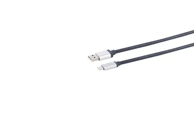 Kabel USB, C(St) => A(St),  2.0m, USB2.0, Dunkelblau, Aluminium Stecker
