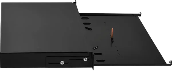 LWL-Patchpanel, ohne Frontblende, 19"/1HE, ausziehbar, Schwarz