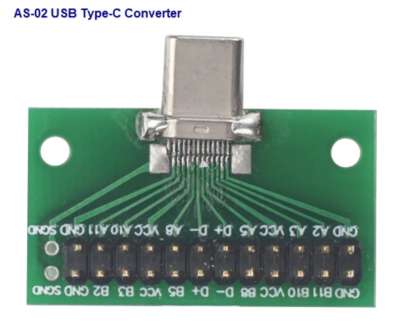 DRAGINO LoRaWAN LHT52 программный модуль сенсора с USB Type-C и контактными выводами GND, VCC для подключения и настройки.