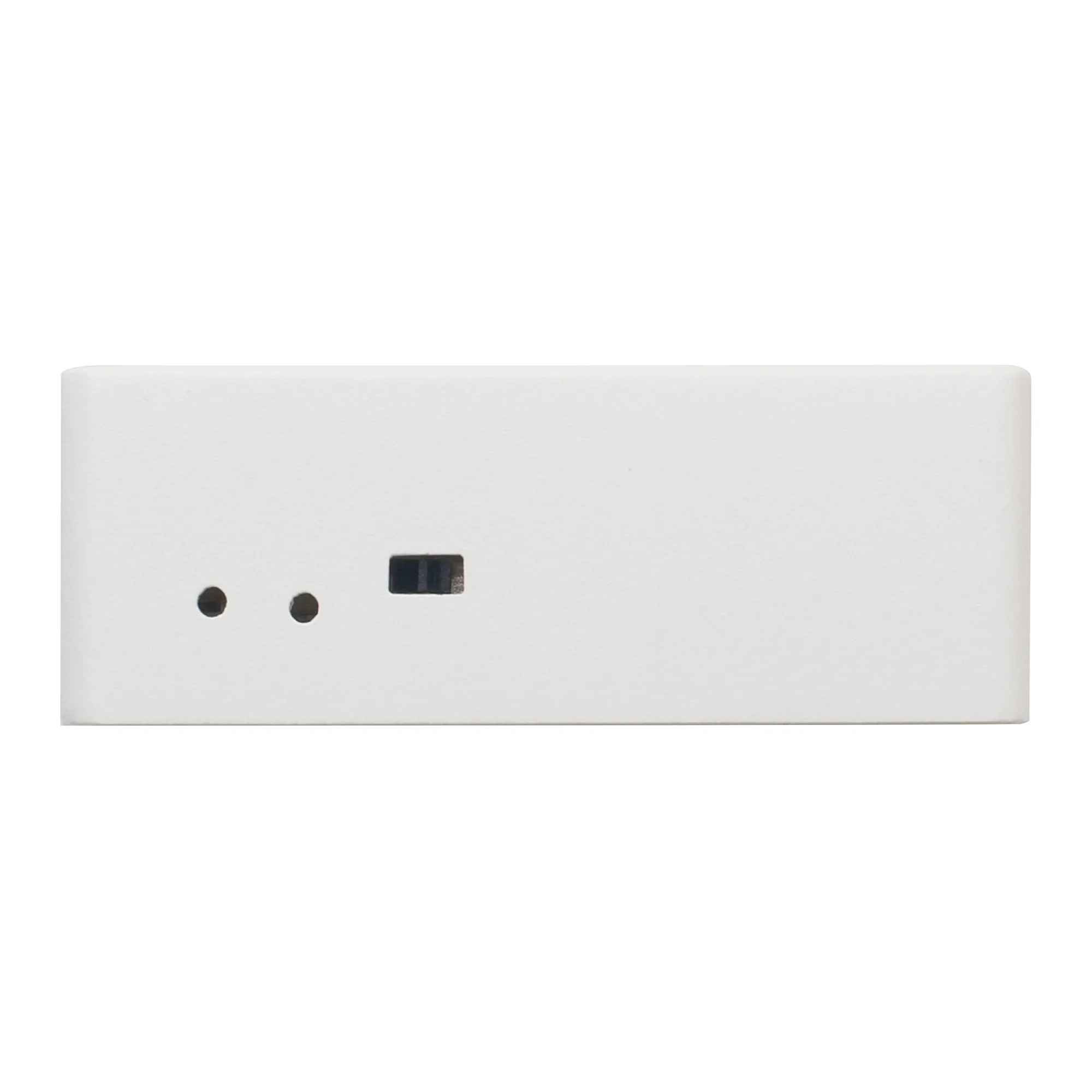 DRAGINO LoRaWAN LiDAR ToF distance sensor DS20L-EU868 with white rectangular housing, front view showing two circular holes
