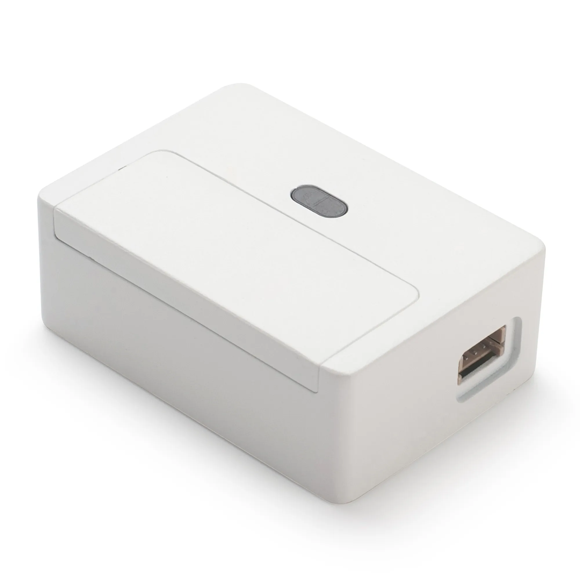 DRAGINO LoRaWAN LiDAR ToF distance sensor DS20L-EU868 with white housing, USB port, and grey button for IoT monitoring