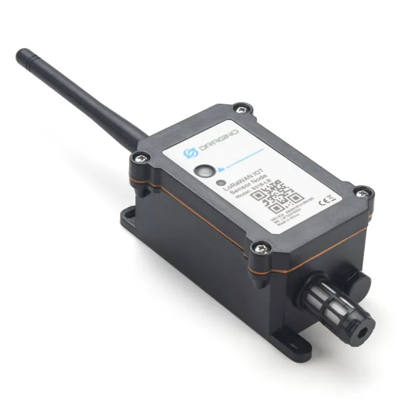DRAGINO LoRaWAN-Sensorknoten S31B-LB für Temperatur und Luftfeuchtigkeit im robusten Outdoor-Gehäuse mit Antenne und