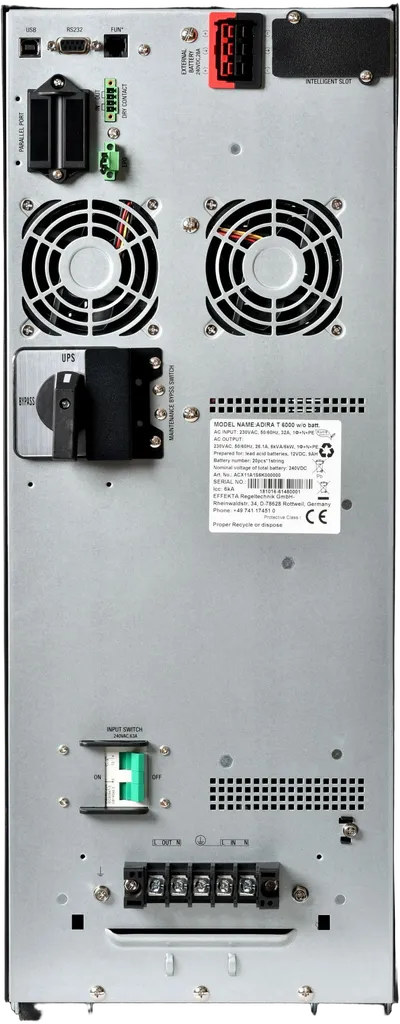 Effekta Online-USV,10000VA, 15min bei cos phi 0,7 , ADIRA, 1/1-phasig