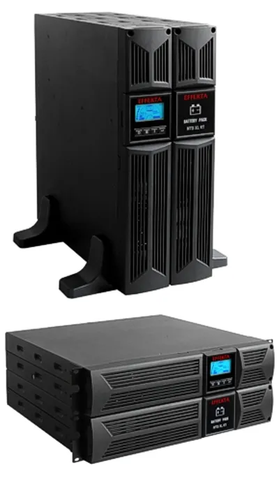 Effekta MTD RT Lineinter. USV,2000VA, 45min bei cos phi 0,7 , MTD2000RT, USB+RS232, Schwarz, Tower/19"