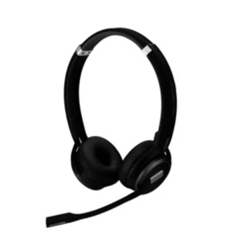 EPOS IMPACT SDW 60 HS Double Sided headset with black curved headband, silver accents, and dual ear cups featuring a