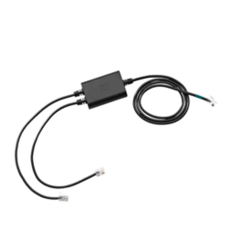 EPOS CEHS-SN 02 adapter with coiled cable and modular connectors for headset connectivity in office setups.