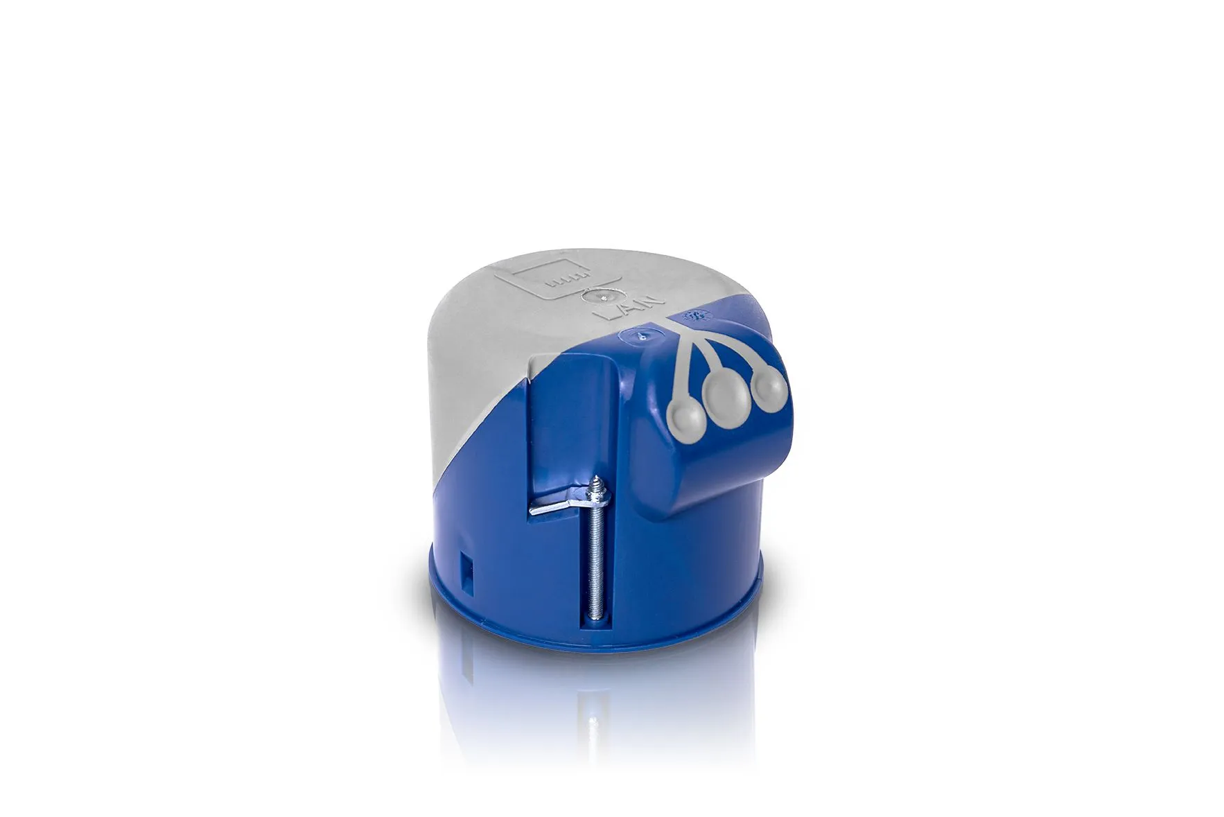 F-TRONIC HW LAN-Dose airtight floor box Ø68mm with blue base grey lid Ethernet port cable entry and clamping screw F-TRONIC HW LAN-Dose airtight floor box Ø68mm with blue base grey lid Ethernet port cable entry and clamping screw