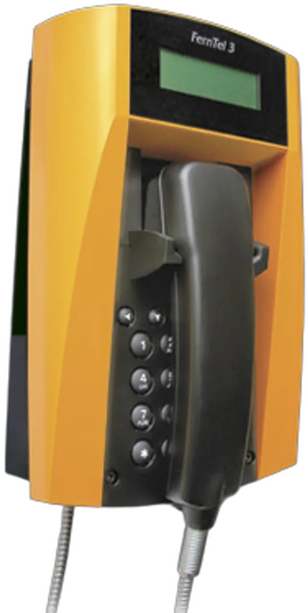 FHF Wetterfestes Telefon FernTel 3   schwarz/gelb   mit Disp
