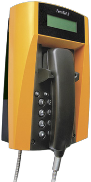 FHF Wetterfestes Telefon FernTel 3   schwarz/grau   mit Display   mit Panzerschnur