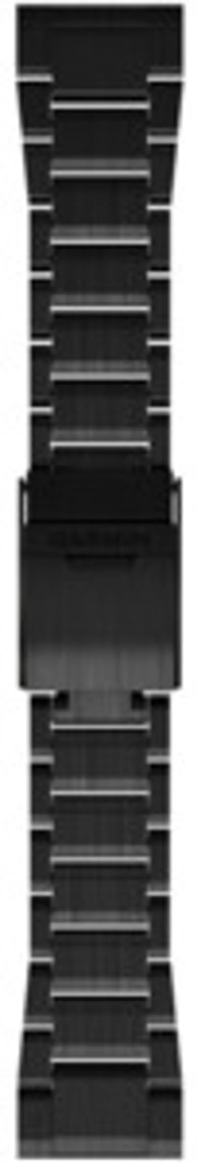 Garmin Ersatzarmband QuickFit 26mm en titanio gris carbono mostrado verticalmente desde arriba para relojes compatibles.