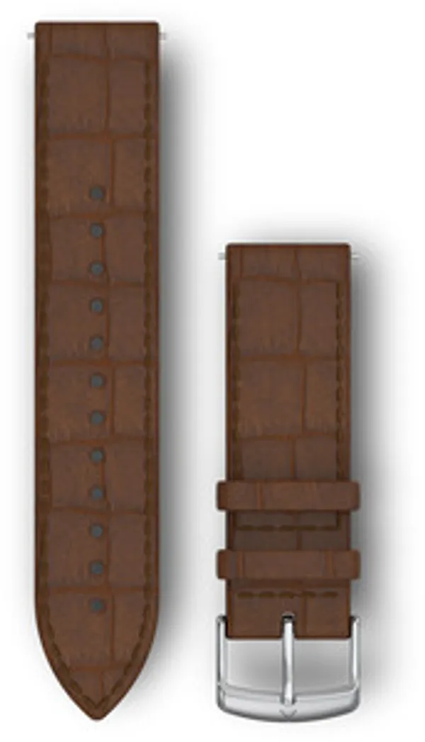 Garmin Ersatzarmband 20mm Leder Dunkelbraun/Kroko-Prägung