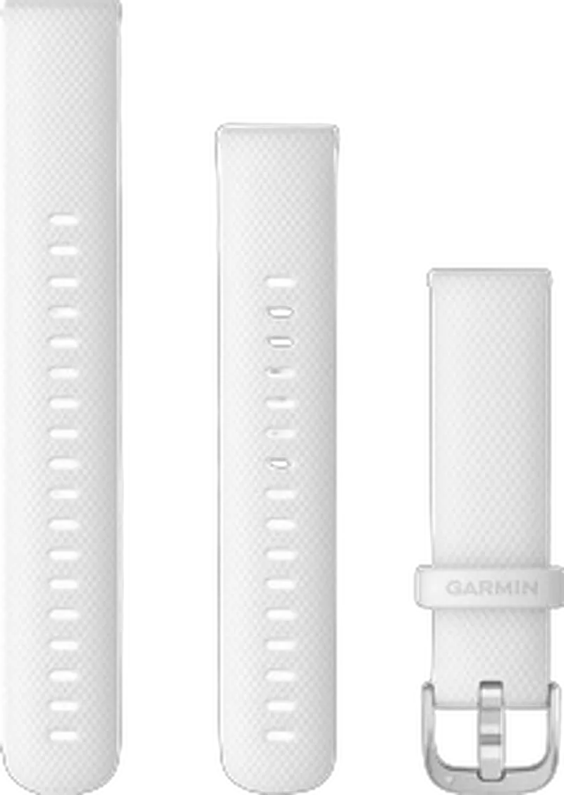 Garmin Ersatzarmband Silikon 18mm Weiß/Silber Schnalle