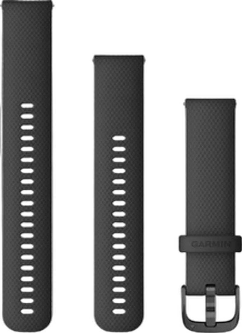 Garmin Ersatzarmband 20mm Silikon Schwarz/Metallteilen