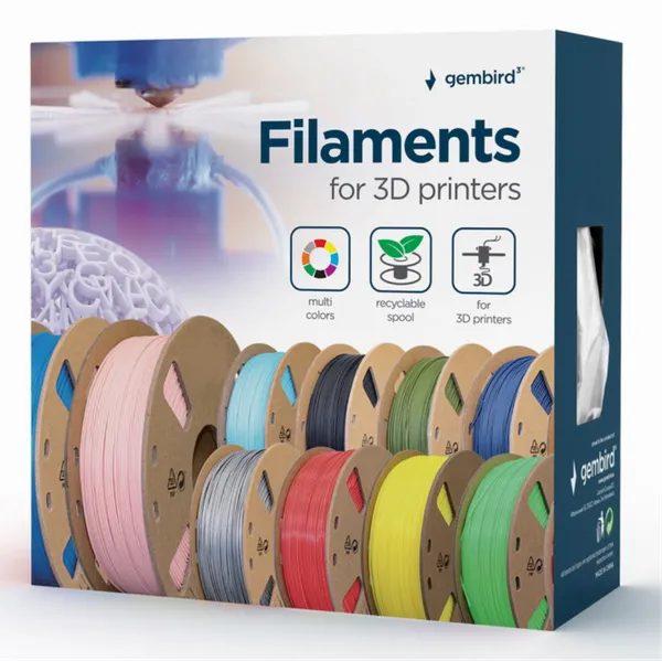 gembird Filament, PLA Weiß, 1,75 mm, 200 g, Druckerspule
