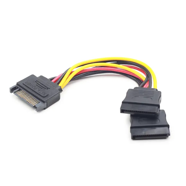 Gembird CC-SATAM2F-01 cable de SATA 0,15 m SATA de 15 pines 2 x SATA de 15 pines Multicolor