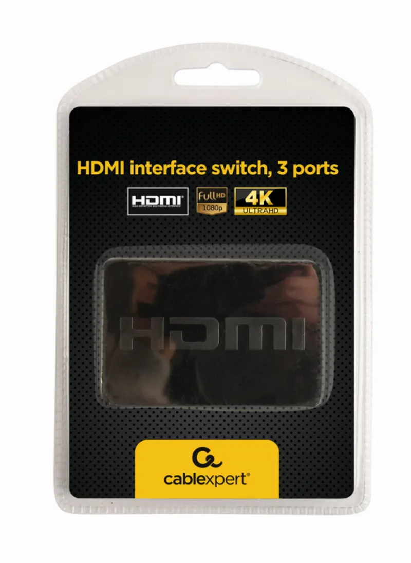 gembird HDMI Switch 3 Eingänge -> 1 Ausgang 4k +Fernbed.