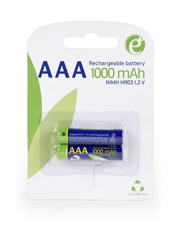 gembird Ni-MH-Akkus vom Typ AAA, 1000 mAh, 2er