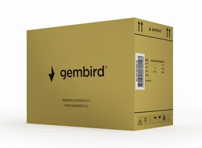gembird 2000 VA Sinuswellen-USV, 3 x Schuko, USB, schw.