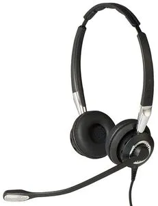 Jabra BIZ 2400 II Headset Duo Wideband für Unify Openstage mit schwarzem Doppelohr-Design, seitlicher Mikrofonhalterung und Jabra BIZ 2400 II Headset Duo Wideband für Unify Openstage mit schwarzem Doppelohr-Design, seitlicher Mikrofonhalterung und
