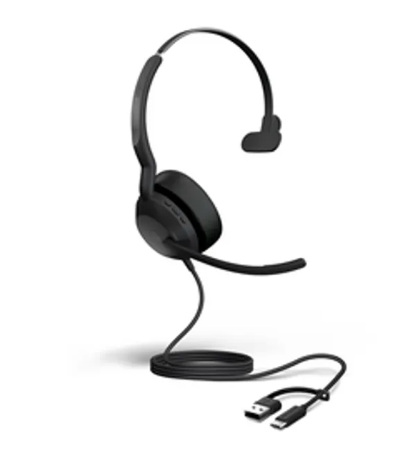 Jabra Evolve2 50, USB C/A, MS Mono, w/o BT Bluetooth logo for consistency, but no BT function