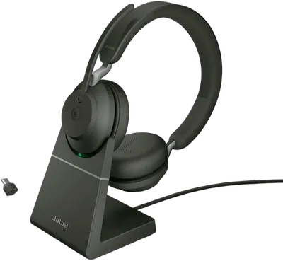 Jabra Headset Evolve2 65 UC Duo, inkl. Link 380c & Ladesta