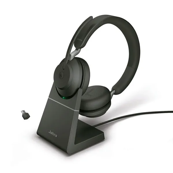 Jabra Headset Evolve2 65 MS Duo, inkl. Link 380a & Ladestat.
