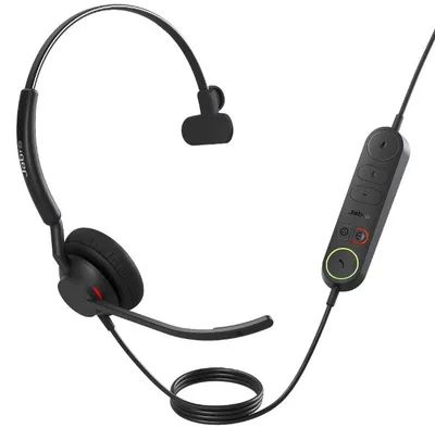 Беспроводная гарнитура Jabra Engage 40 Mono с USB-C/A для UC, чёрная модель с микрофоном, регулятором громкости и кнопкой