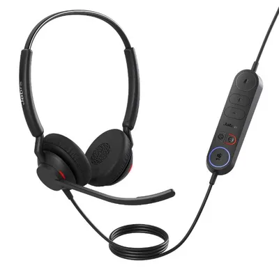 Casque Jabra Engage 40 Inline Link stéréo USB-C/A avec micro réglable, boutons de contrôle et câble noir pour téléphonie Casque Jabra Engage 40 Inline Link stéréo USB-C/A avec micro réglable, boutons de contrôle et câble noir pour téléphonie