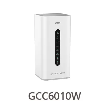 Dispositivo de red Grandstream GCC6010W UC con panel LED frontal en entorno de convergencia de redes empresariales. Dispositivo de red Grandstream GCC6010W UC con panel LED frontal en entorno de convergencia de redes empresariales.