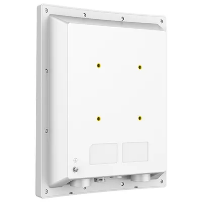 Grandstream WiFi-AccessPoint GWN7660ELR, punto di accesso outdoor bianco quadrato con piastra di montaggio, fori gialli e