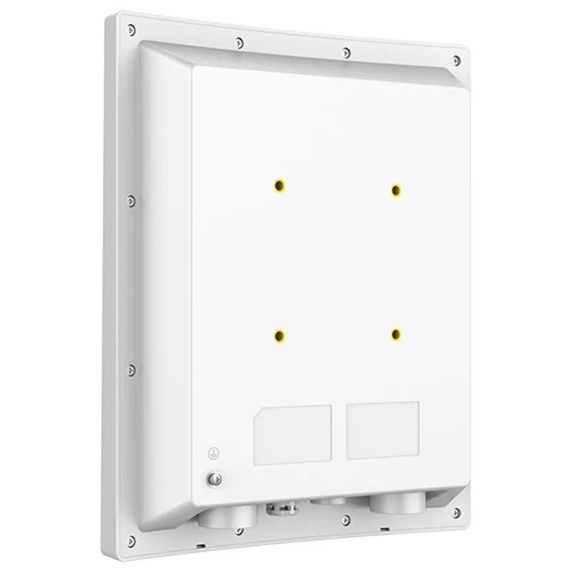 Grandstream WiFi-AccessPoint GWN7660ELR, punto di accesso outdoor bianco quadrato con piastra di montaggio, fori gialli e