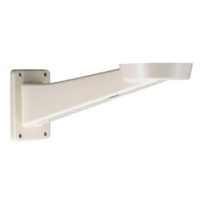 Hanwha Vision SBU-500WM white wall mount bracket for TNU-6320/TNU-6321 cameras shown in side profile with square plate,
