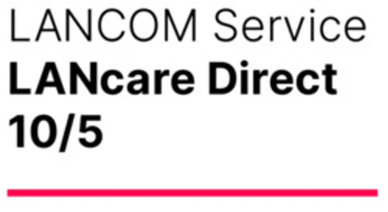 Service LANCOM R&S NC Support Direct 10/5 M 5 ans logo texte LANCOM Service LANcare Direct 10/5 avec ligne rouge.