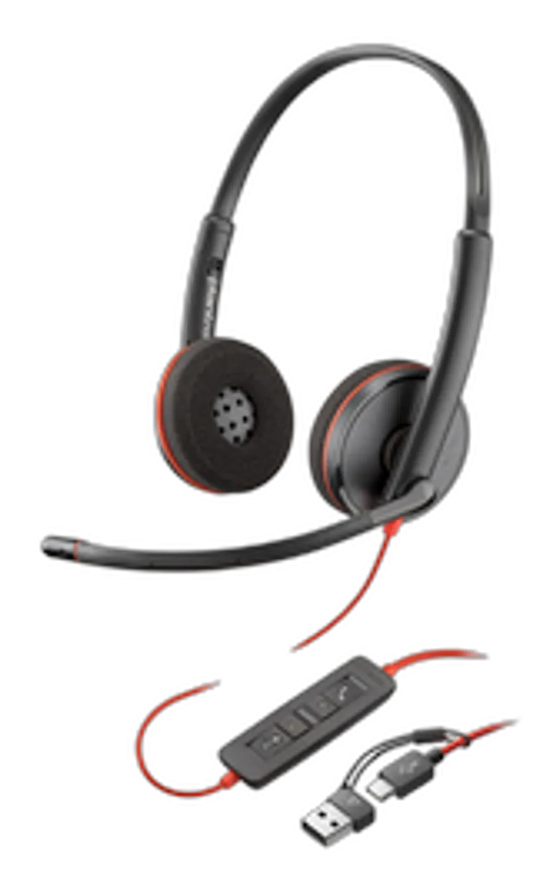 Poly Blackwire 3220        Stereo            USB-C/A bulk