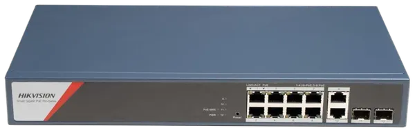 DS-3E1512HP-SI-8P2T2F - 10-Port 1 Gbps PoE + 2-Port 1 Gbps SFP Switch
