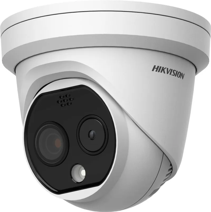 Hikvision DS-2TD1217-3/QA 4MP IP Festkamera mit thermischer und optischer Turret-Kamera, IP67, PoE, weißes Gehäuse mit