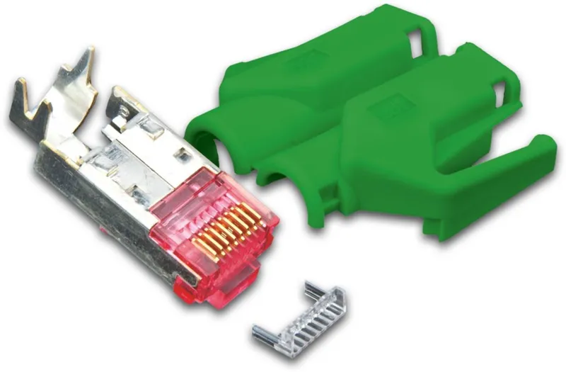 RJ45 KAT6 TM21 Stecker inkl. Knickschutztülle, grün, 50-Pack