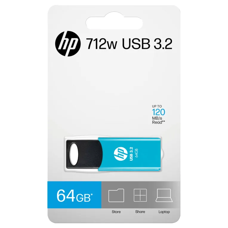 USB-Stick  64GB HP 712w  3.2 Flash Drive    (Blue) retail