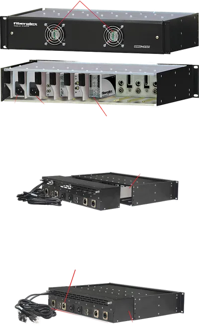 Patton FiberPlex Rack mount chassis 2U for 9 FOI -2XXX or FOI-4XXX
