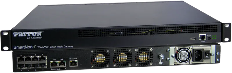 Patton SmartNode 10100 SmartMedia Gateway 8 E1/T1, 240 VoIP Channels with Standard Signaling Set.   Redundant Universal AC Power